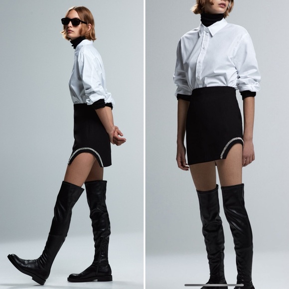 ZARA Bloggers Fav Jewel Trim Skirt - Picture 10 of 16